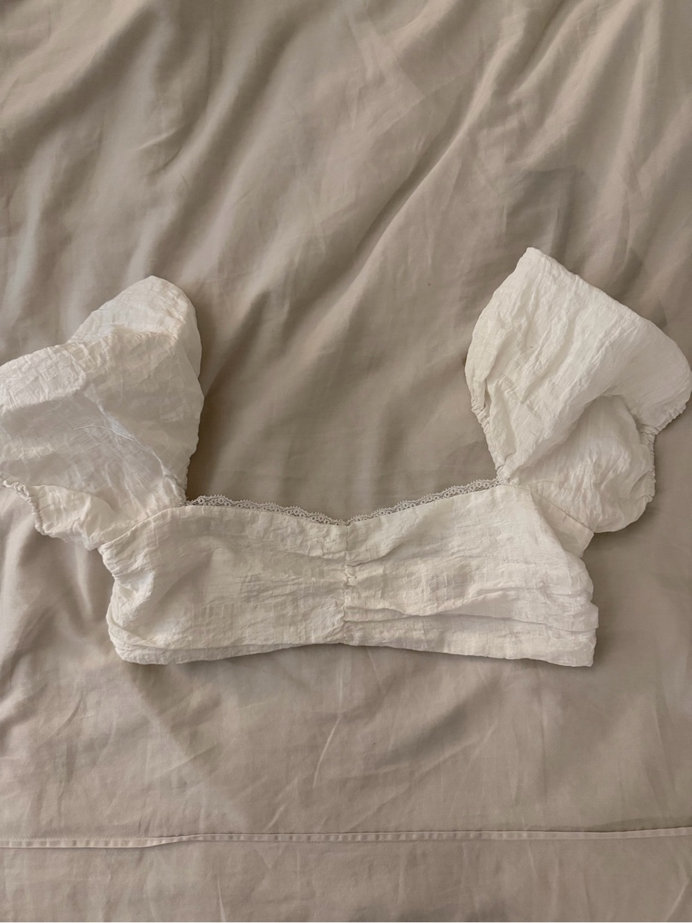 Edikted White Puff Sleeve Bandeau Bralette